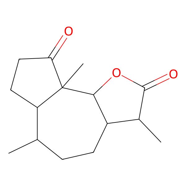 2D Structure of (3R,3aR,6S,6aS,9aR,9bS)-3,6,9a-trimethyl-3a,4,5,6,6a,7,8,9b-octahydro-3H-azuleno[8,7-b]furan-2,9-dione