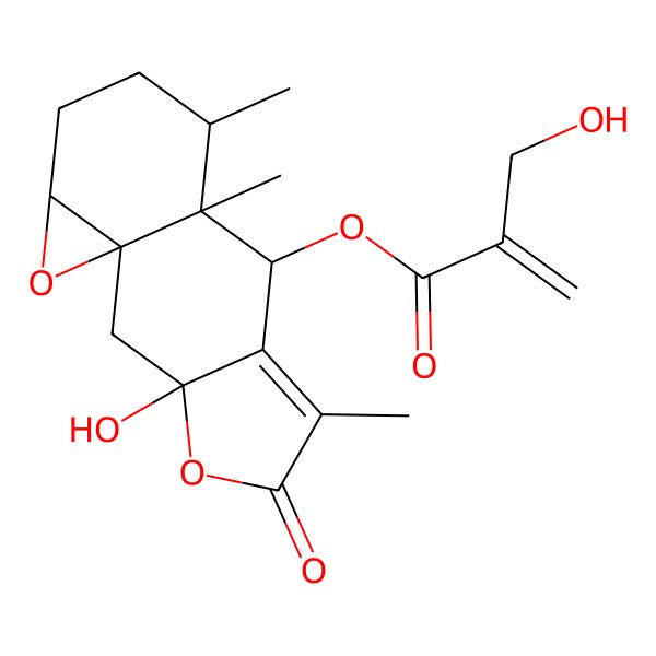 2D Structure of [(1S,3S,8S,9S,10S,13R)-3-hydroxy-6,9,10-trimethyl-5-oxo-4,14-dioxatetracyclo[7.5.0.01,13.03,7]tetradec-6-en-8-yl] 2-(hydroxymethyl)prop-2-enoate