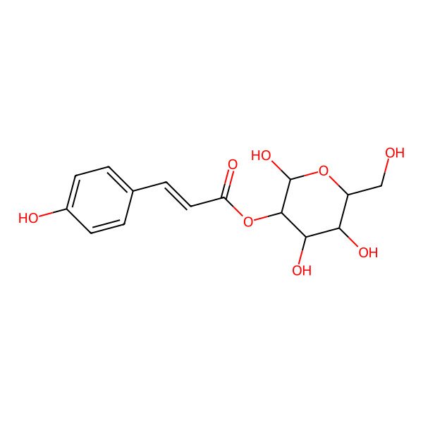 2D Structure of (2R,3R,4S,5S,6R)-2,4,5-Trihydroxy-6-(hydroxymethyl)tetrahydro-2H-pyran-3-yl (E)-3-(4-hydroxyphenyl)acrylate 2D Structure of (2R,3R,4S,5S,6R)-2,4,5-Trihydroxy-6-(hydroxymethyl)tetrahydro-2H-pyran-3-yl (E)-3-(4-hydroxyphenyl)acrylate