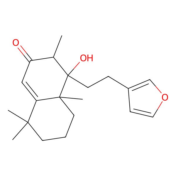 2D Structure of (3S,4R,4aS)-4-[2-(furan-3-yl)ethyl]-4-hydroxy-3,4a,8,8-tetramethyl-3,5,6,7-tetrahydronaphthalen-2-one
