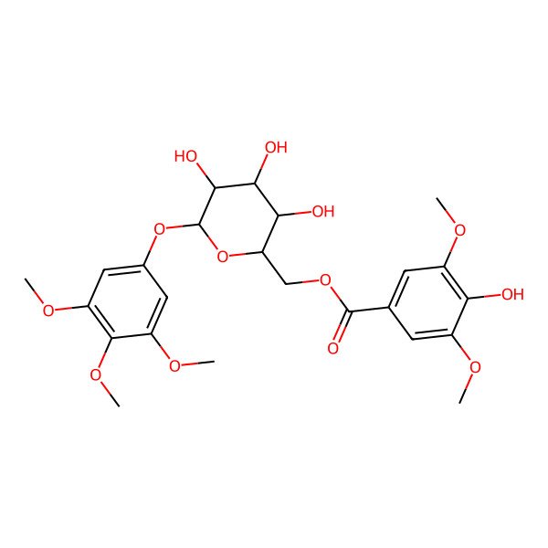 2D Structure of [(2R,3S,4S,5R,6S)-3,4,5-trihydroxy-6-(3,4,5-trimethoxyphenoxy)oxan-2-yl]methyl 4-hydroxy-3,5-dimethoxybenzoate
