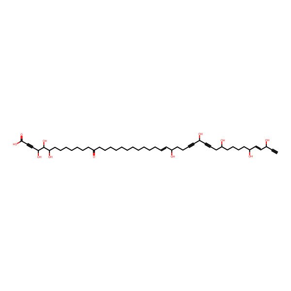 2D Structure of (4S,5R,6R,26E,28R,33R,37R,42S,43E,45R)-4,5,6,28,33,37,42,45-octahydroxy-14-oxoheptatetraconta-26,43-dien-2,31,34,46-tetraynoic acid