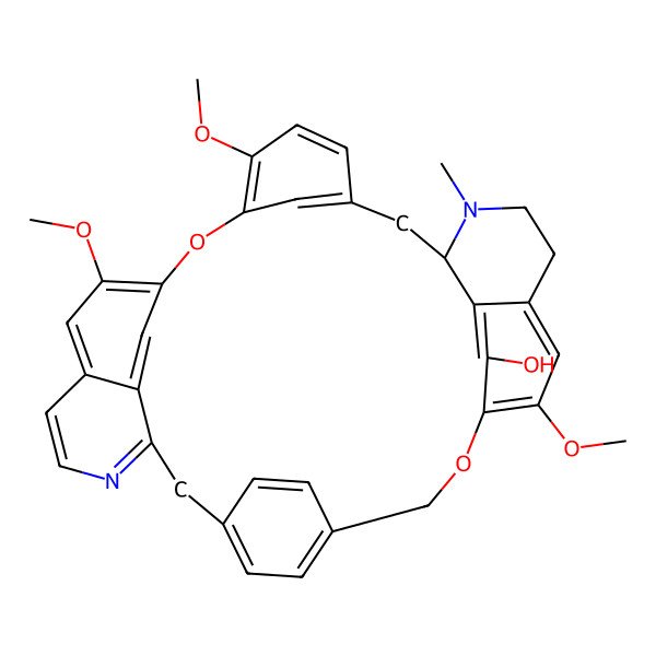 2D Structure of 21,25,35-Trimethoxy-15-methyl-8,23-dioxa-15,30-diazaheptacyclo[22.6.2.23,6.29,12.118,22.011,16.027,31]heptatriaconta-1(30),3(37),4,6(36),9(35),10,12(34),18(33),19,21,24,26,28,31-tetradecaen-10-ol