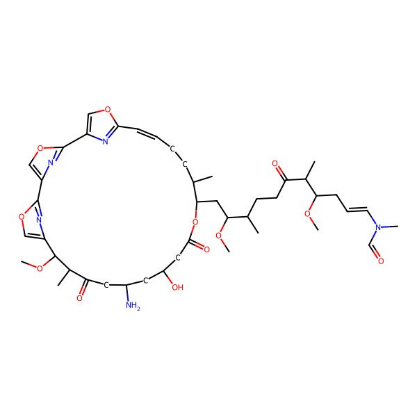 2D Structure of N-[(E)-11-[(24Z)-14-amino-16-hydroxy-10-methoxy-11,21-dimethyl-12,18-dioxo-3,7,19,27-tetraoxa-29,30,31-triazatetracyclo[24.2.1.12,5.16,9]hentriaconta-1(28),2(31),4,6(30),8,24,26(29)-heptaen-20-yl]-4,10-dimethoxy-5,9-dimethyl-6-oxoundec-1-enyl]-N-methylformamide