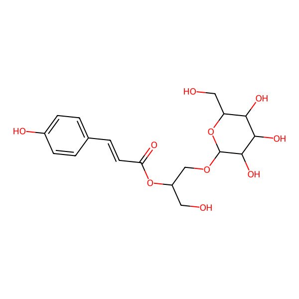 2D Structure of [1-Hydroxy-3-[3,4,5-trihydroxy-6-(hydroxymethyl)oxan-2-yl]oxypropan-2-yl] 3-(4-hydroxyphenyl)prop-2-enoate