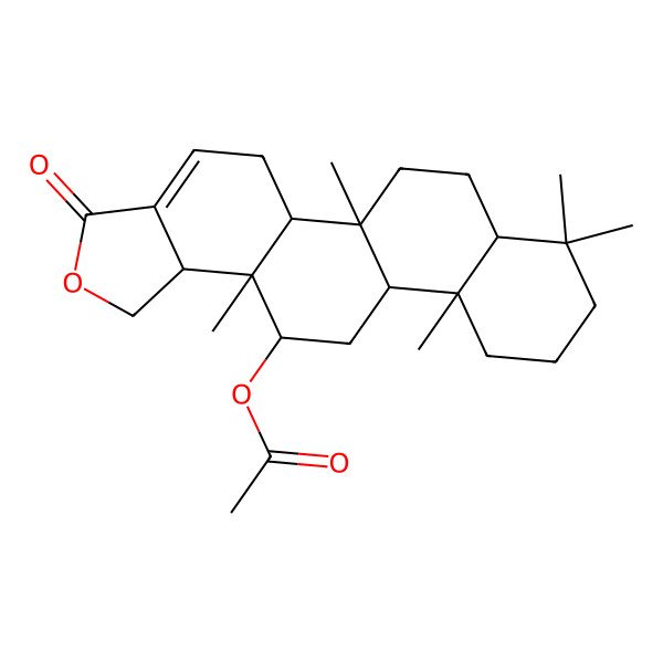 2D Structure of (5b,8,8,11a,13a-pentamethyl-3-oxo-5,5a,6,7,7a,9,10,11,11b,12,13,13b-dodecahydro-1H-phenanthro[2,1-e][2]benzofuran-13-yl) acetate