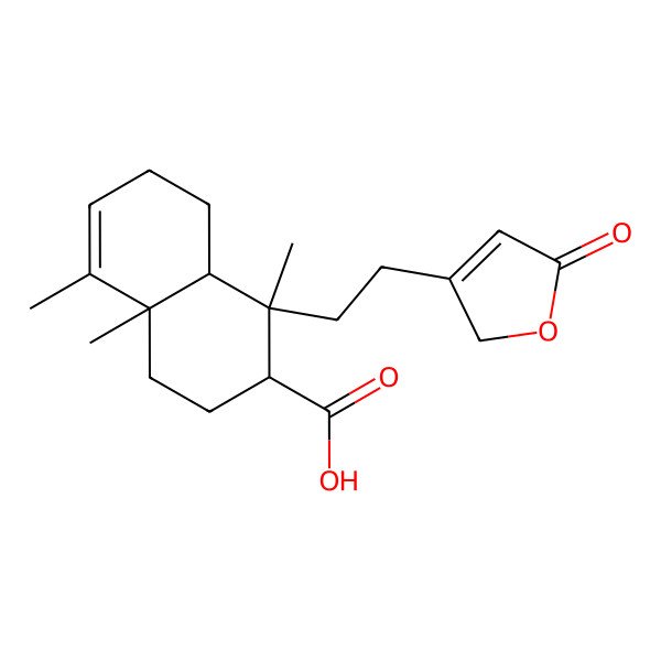2D Structure of 1,4a,5-trimethyl-1-[2-(5-oxo-2H-furan-3-yl)ethyl]-2,3,4,7,8,8a-hexahydronaphthalene-2-carboxylic acid