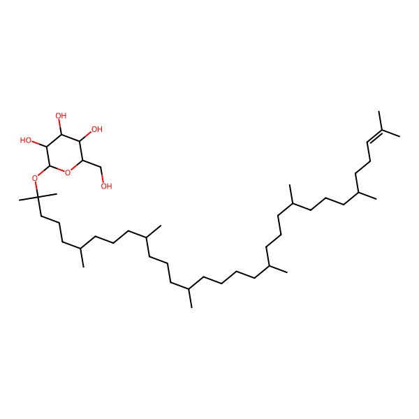 2D Structure of (2R,3S,4S,5R,6R)-2-(hydroxymethyl)-6-[(6S,10S,14R,23R)-2,6,10,14,19,23,27,31-octamethyldotriacont-30-en-2-yl]oxyoxane-3,4,5-triol