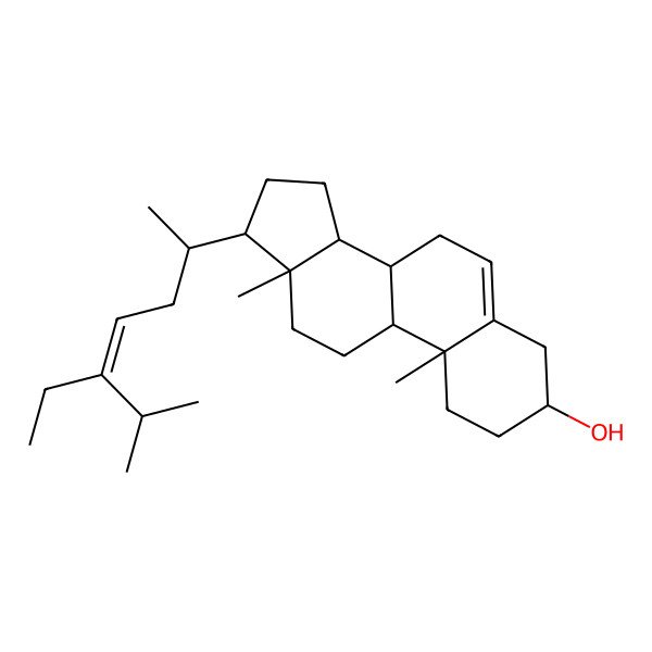 2D Structure of 17-(5-ethyl-6-methylhept-4-en-2-yl)-10,13-dimethyl-2,3,4,7,8,9,11,12,14,15,16,17-dodecahydro-1H-cyclopenta[a]phenanthren-3-ol