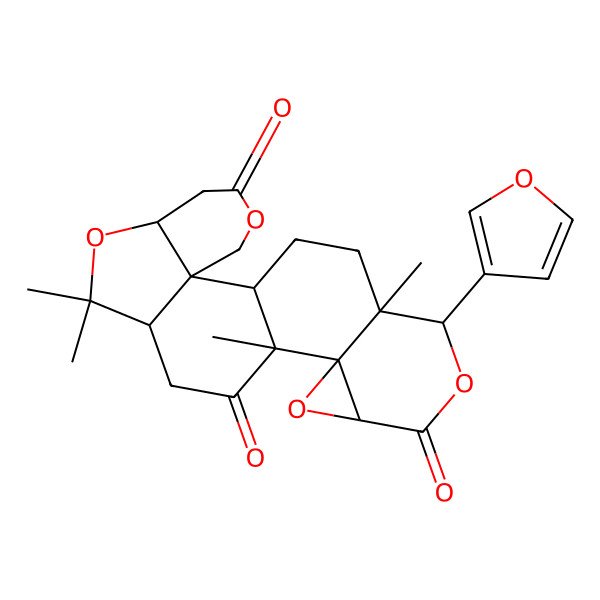 2D Structure of (1S,2R,7S,10R,13R,14R,16S,19S,20S)-19-(furan-3-yl)-9,9,13,20-tetramethyl-4,8,15,18-tetraoxahexacyclo[11.9.0.02,7.02,10.014,16.014,20]docosane-5,12,17-trione