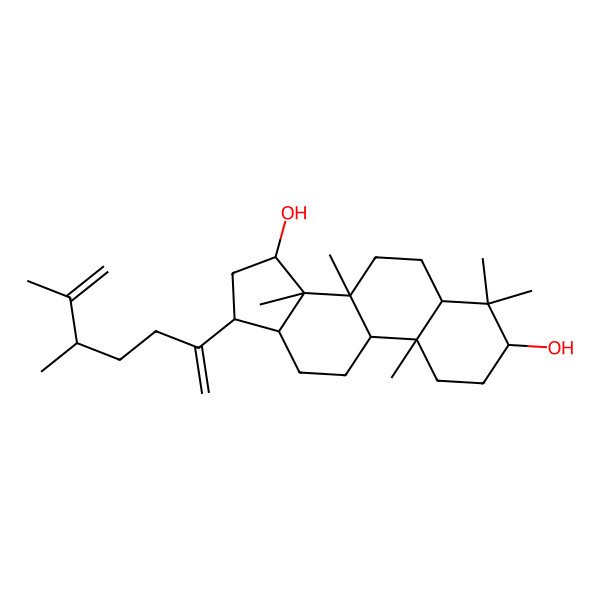 2D Structure of 17-(5,6-dimethylhepta-1,6-dien-2-yl)-4,4,8,10,14-pentamethyl-2,3,5,6,7,9,11,12,13,15,16,17-dodecahydro-1H-cyclopenta[a]phenanthrene-3,15-diol