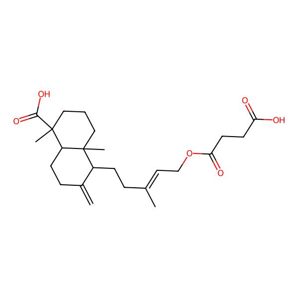 2D Structure of 5-[5-(3-carboxypropanoyloxy)-3-methylpent-3-enyl]-1,4a-dimethyl-6-methylidene-3,4,5,7,8,8a-hexahydro-2H-naphthalene-1-carboxylic acid