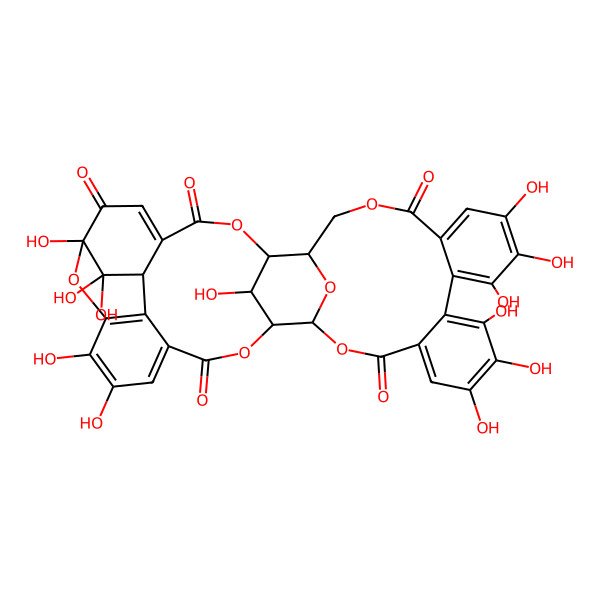 2D Structure of (1R,2S,8R,10R,19R,20S,39S)-8,9,9,13,14,25,26,27,30,31,32,39-dodecahydroxy-3,18,21,36,38,40-hexaoxaoctacyclo[18.17.1.12,19.18,12.05,10.011,16.023,28.029,34]tetraconta-5,11,13,15,23,25,27,29,31,33-decaene-4,7,17,22,35-pentone