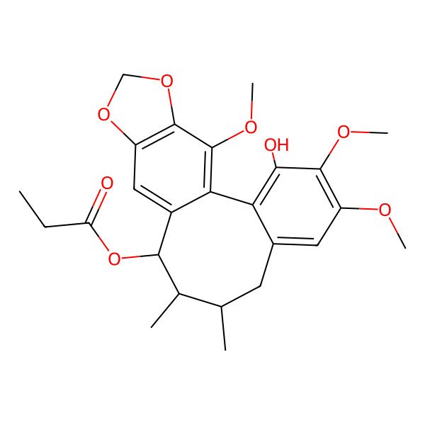 2D Structure of [(9S,10R,11S)-3-hydroxy-4,5,19-trimethoxy-9,10-dimethyl-15,17-dioxatetracyclo[10.7.0.02,7.014,18]nonadeca-1(19),2,4,6,12,14(18)-hexaen-11-yl] propanoate