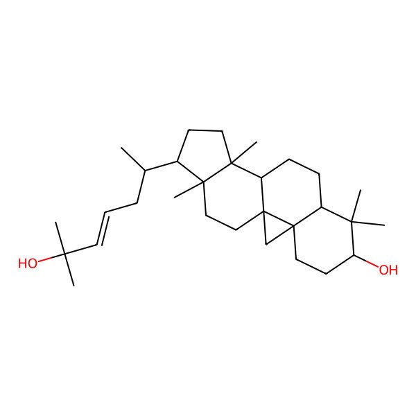 2D Structure of (1S,3R,6S,12S,15R,16R)-15-[(E,2R)-6-hydroxy-6-methylhept-4-en-2-yl]-7,7,12,16-tetramethylpentacyclo[9.7.0.01,3.03,8.012,16]octadecan-6-ol