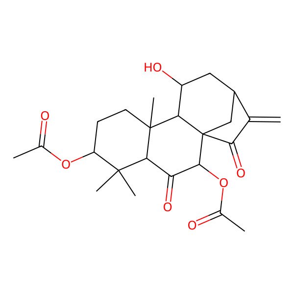2D Structure of [(1R,2R,4S,6S,9S,10S,11S,13S)-2-acetyloxy-11-hydroxy-5,5,9-trimethyl-14-methylidene-3,15-dioxo-6-tetracyclo[11.2.1.01,10.04,9]hexadecanyl] acetate