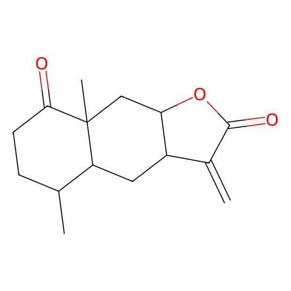 2D Structure of (3aR,4aS,5S,8aR,9aS)-5,8a-dimethyl-3-methylidene-3a,4,4a,5,6,7,9,9a-octahydrobenzo[f][1]benzofuran-2,8-dione