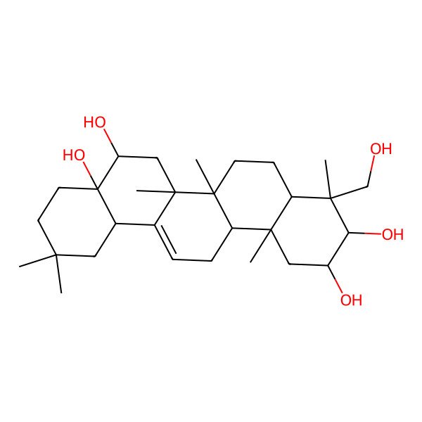 2D Structure of 4-(Hydroxymethyl)-4,6a,6b,11,11,14b-hexamethyl-1,2,3,4a,5,6,7,8,9,10,12,12a,14,14a-tetradecahydropicene-2,3,8,8a-tetrol 2D Structure of 4-(Hydroxymethyl)-4,6a,6b,11,11,14b-hexamethyl-1,2,3,4a,5,6,7,8,9,10,12,12a,14,14a-tetradecahydropicene-2,3,8,8a-tetrol