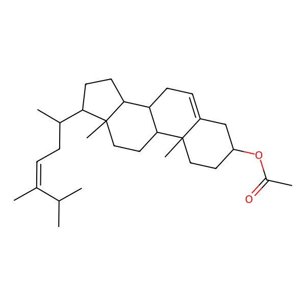 2D Structure of [(3S,8S,9S,10R,13R,14S,17R)-17-[(E,2R)-5,6-dimethylhept-4-en-2-yl]-10,13-dimethyl-2,3,4,7,8,9,11,12,14,15,16,17-dodecahydro-1H-cyclopenta[a]phenanthren-3-yl] acetate