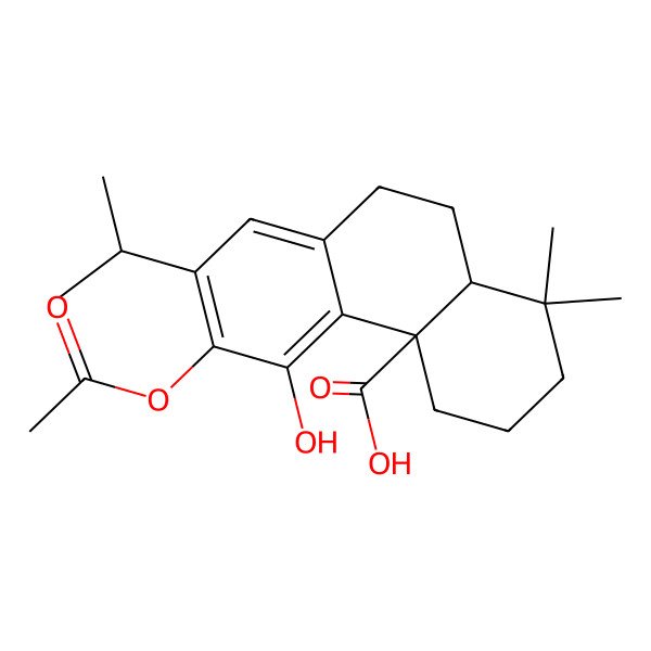 2D Structure of 6-Acetyloxy-5-hydroxy-1,1-dimethyl-7-propan-2-yl-2,3,4,9,10,10a-hexahydrophenanthrene-4a-carboxylic acid