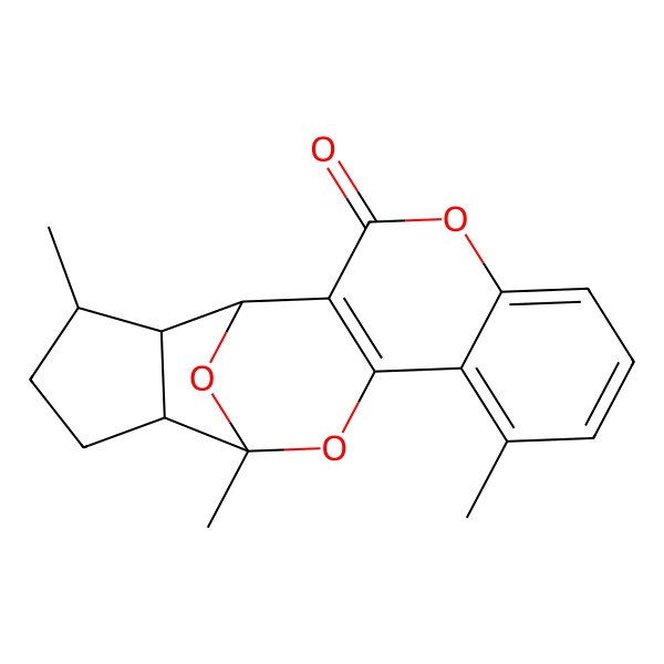 2D Structure of 9,13,17-Trimethyl-4,12,19-trioxapentacyclo[11.5.1.02,11.05,10.014,18]nonadeca-2(11),5,7,9-tetraen-3-one