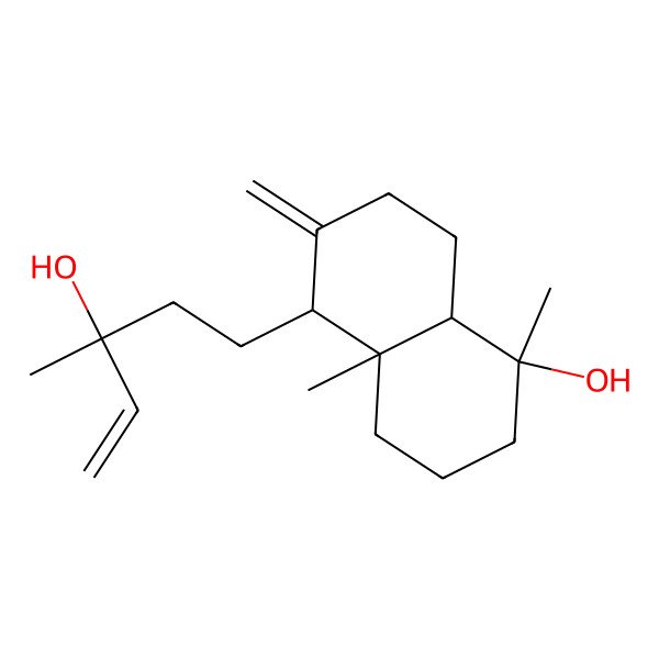 2D Structure of 5-(3-hydroxy-3-methylpent-4-enyl)-1,4a-dimethyl-6-methylidene-3,4,5,7,8,8a-hexahydro-2H-naphthalen-1-ol