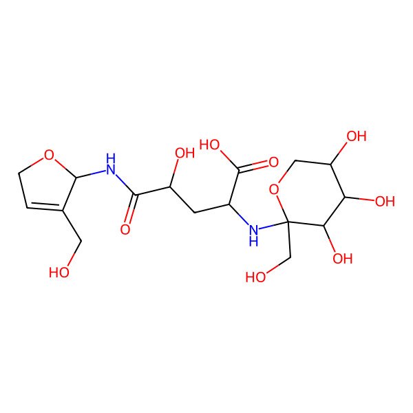 2D Structure of (2S)-4-hydroxy-5-[[3-(hydroxymethyl)-2,5-dihydrofuran-2-yl]amino]-5-oxo-2-[[(2R,3S,4R,5R)-3,4,5-trihydroxy-2-(hydroxymethyl)oxan-2-yl]amino]pentanoic acid
