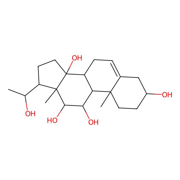 2D Structure of 17-(1-Hydroxyethyl)-10,13-dimethyl-1,2,3,4,7,8,9,11,12,15,16,17-dodecahydrocyclopenta[a]phenanthrene-3,11,12,14-tetrol