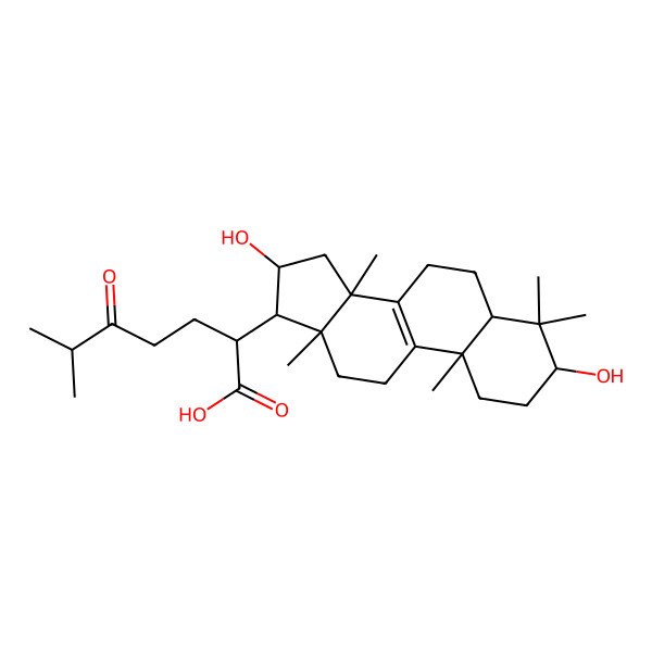 2D Structure of (2S)-2-[(3R,5R,10S,13R,14R,16R,17R)-3,16-dihydroxy-4,4,10,13,14-pentamethyl-2,3,5,6,7,11,12,15,16,17-decahydro-1H-cyclopenta[a]phenanthren-17-yl]-6-methyl-5-oxoheptanoic acid