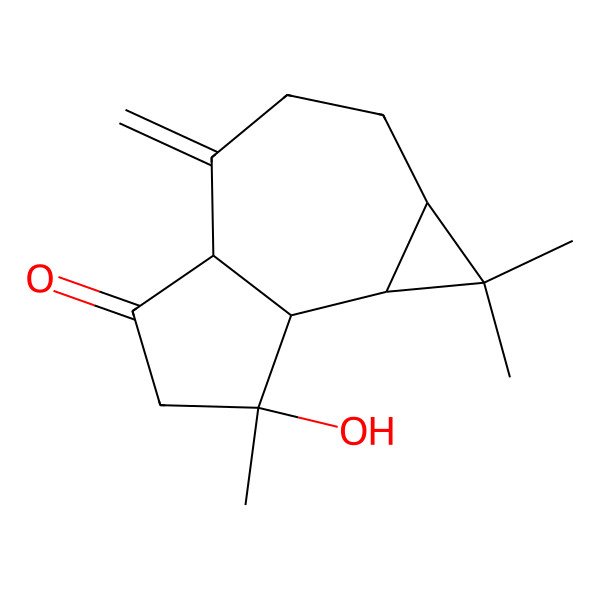 2D Structure of (1aR,4aR,7S,7aS,7bR)-7-hydroxy-1,1,7-trimethyl-4-methylidene-2,3,4a,6,7a,7b-hexahydro-1aH-cyclopropa[e]azulen-5-one