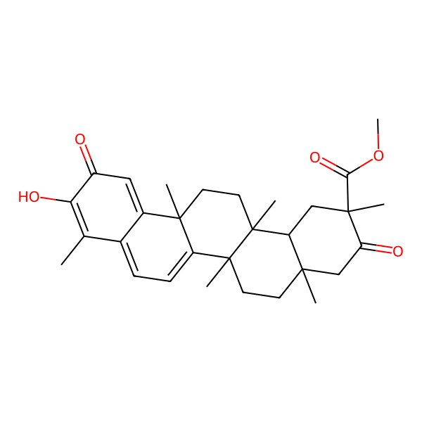 2D Structure of methyl 10-hydroxy-2,4a,6a,6a,9,14a-hexamethyl-3,11-dioxo-4,5,6,13,14,14b-hexahydro-1H-picene-2-carboxylate