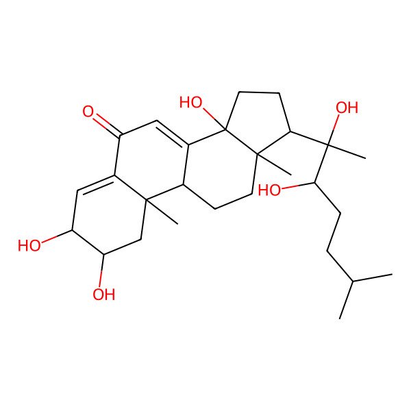 2D Structure of 17-(2,3-dihydroxy-6-methylheptan-2-yl)-2,3,14-trihydroxy-10,13-dimethyl-2,3,9,11,12,15,16,17-octahydro-1H-cyclopenta[a]phenanthren-6-one