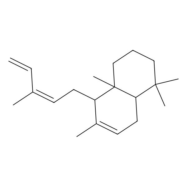 2D Structure of (4aS,8S,8aR)-4,4,7,8a-tetramethyl-8-[(2E)-3-methylpenta-2,4-dienyl]-1,2,3,4a,5,8-hexahydronaphthalene