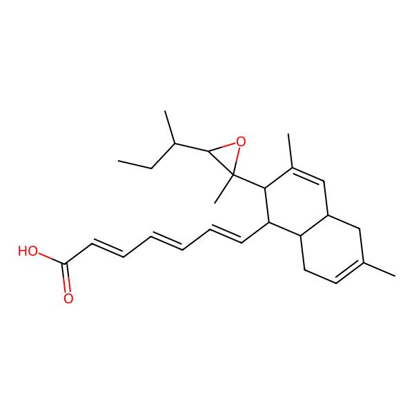 2D Structure of 7-[2-(3-Butan-2-yl-2-methyloxiran-2-yl)-3,6-dimethyl-1,2,4a,5,8,8a-hexahydronaphthalen-1-yl]hepta-2,4,6-trienoic acid