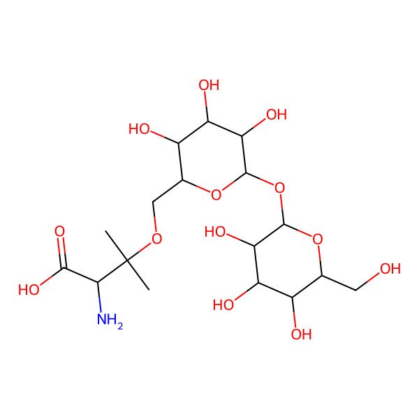 2D Structure of (2S)-2-amino-3-methyl-3-[[(2R,3S,4S,5R,6R)-3,4,5-trihydroxy-6-[(2R,3R,4S,5S,6R)-3,4,5-trihydroxy-6-(hydroxymethyl)oxan-2-yl]oxyoxan-2-yl]methoxy]butanoic acid