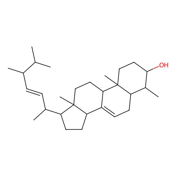 2D Structure of 17-(5,6-dimethylhept-3-en-2-yl)-4,10,13-trimethyl-2,3,4,5,6,9,11,12,14,15,16,17-dodecahydro-1H-cyclopenta[a]phenanthren-3-ol