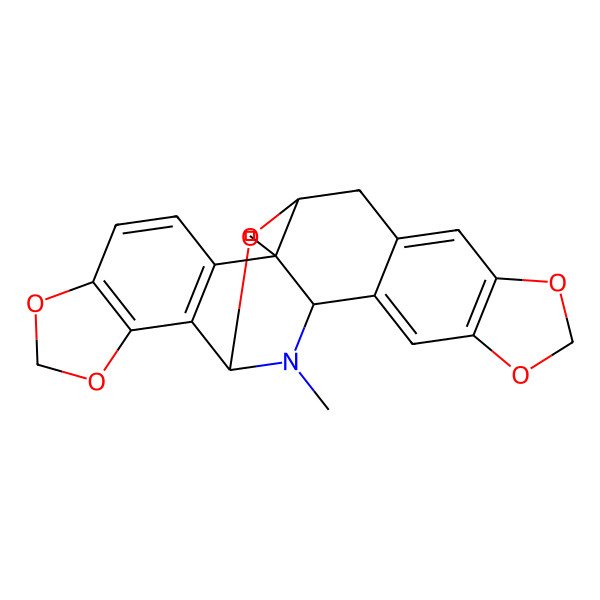 2D Structure of (1R,14S,24R)-24,25-dimethyl-5,7,13,17,19-pentaoxa-25-azaheptacyclo[12.10.1.02,10.04,8.012,24.015,23.016,20]pentacosa-2,4(8),9,15(23),16(20),21-hexaene