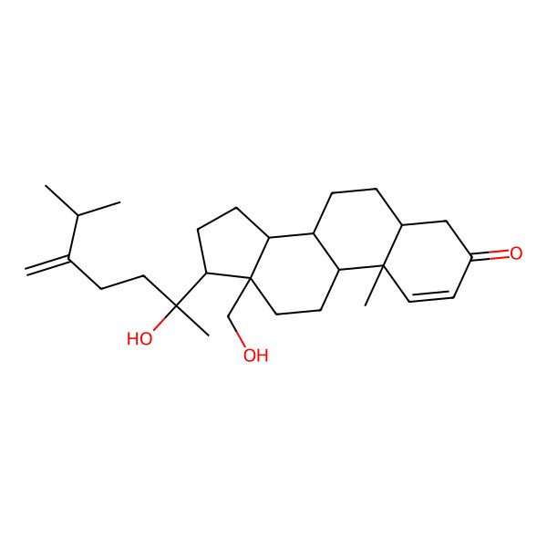 2D Structure of 13-(Hydroxymethyl)-17-(2-hydroxy-6-methyl-5-methylideneheptan-2-yl)-10-methyl-4,5,6,7,8,9,11,12,14,15,16,17-dodecahydrocyclopenta[a]phenanthren-3-one