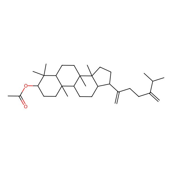 2D Structure of [4,4,8,10,14-pentamethyl-17-(6-methyl-5-methylidenehept-1-en-2-yl)-2,3,5,6,7,9,11,12,13,15,16,17-dodecahydro-1H-cyclopenta[a]phenanthren-3-yl] acetate