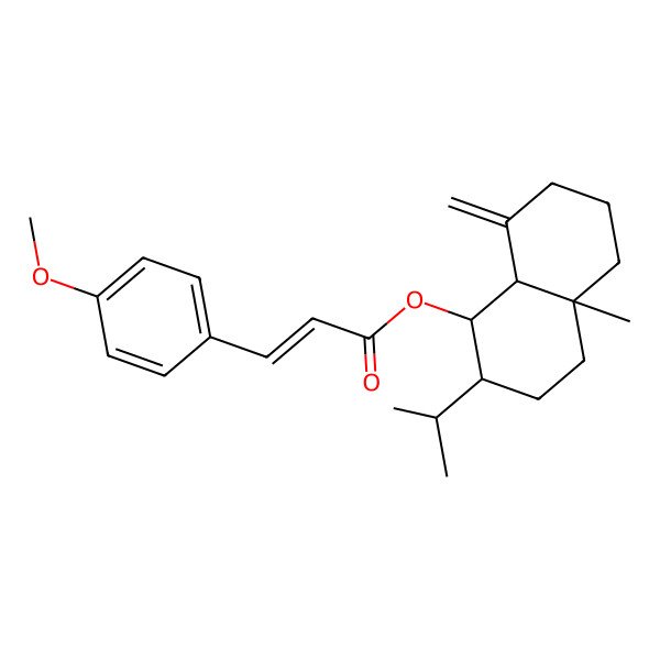 2D Structure of [(1S,2S,4aR,8aS)-4a-methyl-8-methylidene-2-propan-2-yl-1,2,3,4,5,6,7,8a-octahydronaphthalen-1-yl] 3-(4-methoxyphenyl)prop-2-enoate