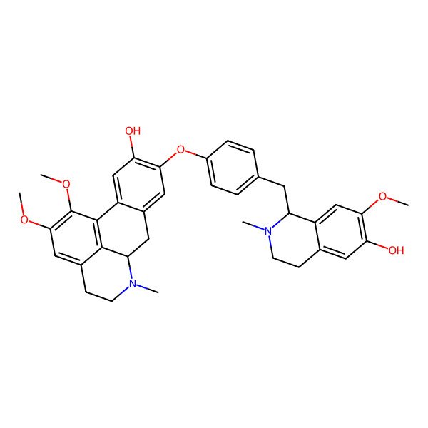2D Structure of (6aR)-9-[4-[[(1S)-6-hydroxy-7-methoxy-2-methyl-3,4-dihydro-1H-isoquinolin-1-yl]methyl]phenoxy]-1,2-dimethoxy-6-methyl-5,6,6a,7-tetrahydro-4H-dibenzo[de,g]quinolin-10-ol