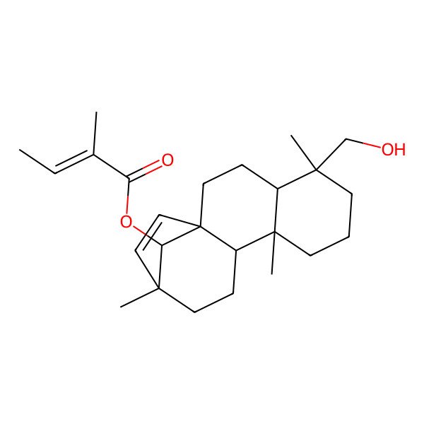 2D Structure of [(1R,4S,5R,9R,10S,13R,16S)-5-(hydroxymethyl)-5,9,13-trimethyl-16-tetracyclo[11.2.1.01,10.04,9]hexadec-14-enyl] (E)-2-methylbut-2-enoate