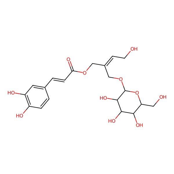 2D Structure of [4-Hydroxy-2-[[3,4,5-trihydroxy-6-(hydroxymethyl)oxan-2-yl]oxymethyl]but-2-enyl] 3-(3,4-dihydroxyphenyl)prop-2-enoate