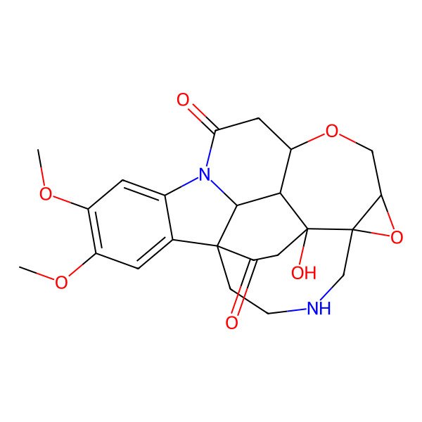 2D Structure of 23-Hydroxy-17,18-dimethoxy-7,10-dioxa-4,14-diazaheptacyclo[12.6.5.01,25.06,8.06,23.011,24.015,20]pentacosa-15,17,19-triene-13,21-dione