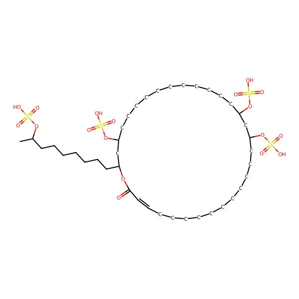 2D Structure of [(2R,4S,16R,18R,30E)-32-oxo-4,18-disulfooxy-2-[(8S)-8-sulfooxynonyl]-1-oxacyclodotriacont-30-en-16-yl] hydrogen sulfate