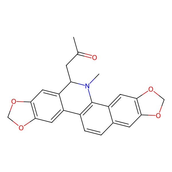 2D Structure of 1-[(11R)-12-methyl-5,7,17,19-tetraoxa-12-azahexacyclo[11.11.0.02,10.04,8.014,22.016,20]tetracosa-1(13),2,4(8),9,14,16(20),21,23-octaen-11-yl]propan-2-one
