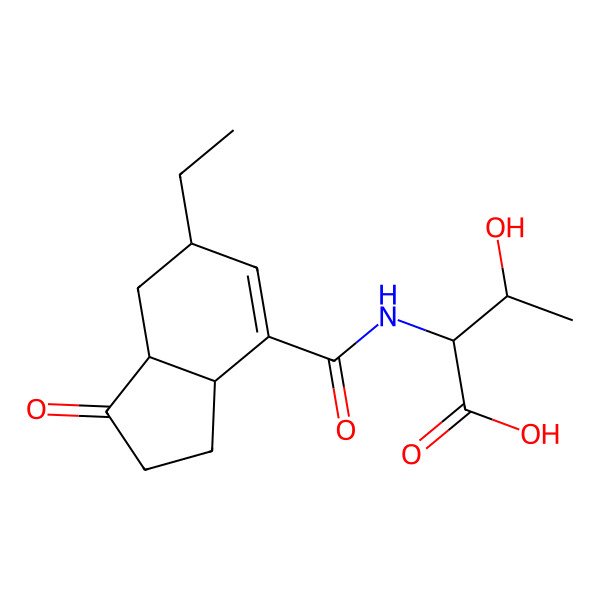 2D Structure of (2S,3R)-2-[[(3aS,6R,7aS)-6-ethyl-1-oxo-2,3,3a,6,7,7a-hexahydroindene-4-carbonyl]amino]-3-hydroxybutanoic acid