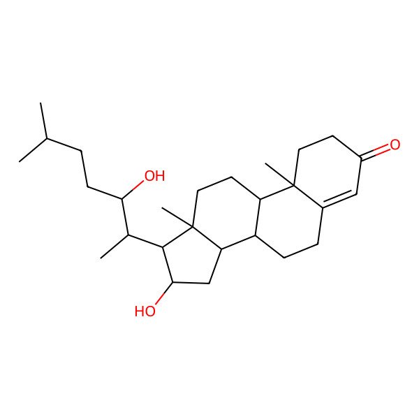2D Structure of (10R,13S,16S,17R)-16-hydroxy-17-[(2S,3R)-3-hydroxy-6-methylheptan-2-yl]-10,13-dimethyl-1,2,6,7,8,9,11,12,14,15,16,17-dodecahydrocyclopenta[a]phenanthren-3-one