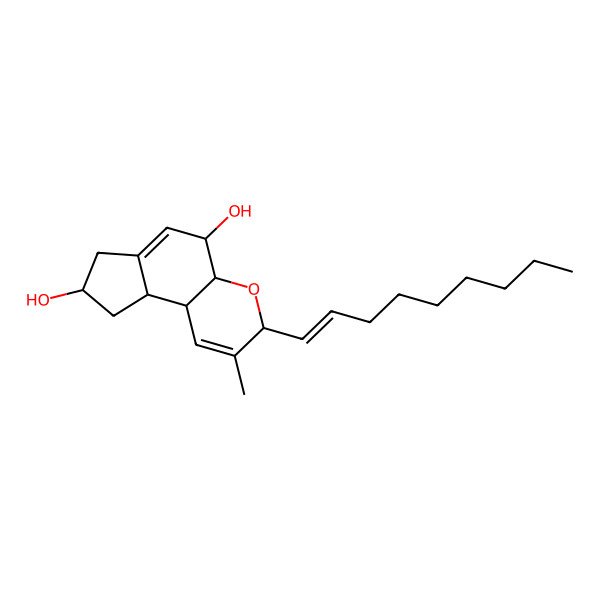 2D Structure of (3R,4aS,5S,8R,9aR,9bR)-2-methyl-3-[(E)-non-1-enyl]-3,4a,5,7,8,9,9a,9b-octahydrocyclopenta[f]chromene-5,8-diol