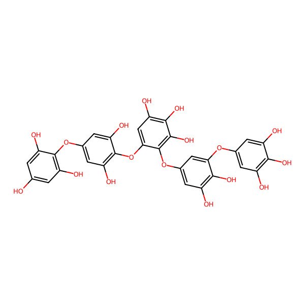 2D Structure of 5-[2,6-Dihydroxy-4-(2,4,6-trihydroxyphenoxy)phenoxy]-4-[3,4-dihydroxy-5-(3,4,5-trihydroxyphenoxy)phenoxy]benzene-1,2,3-triol